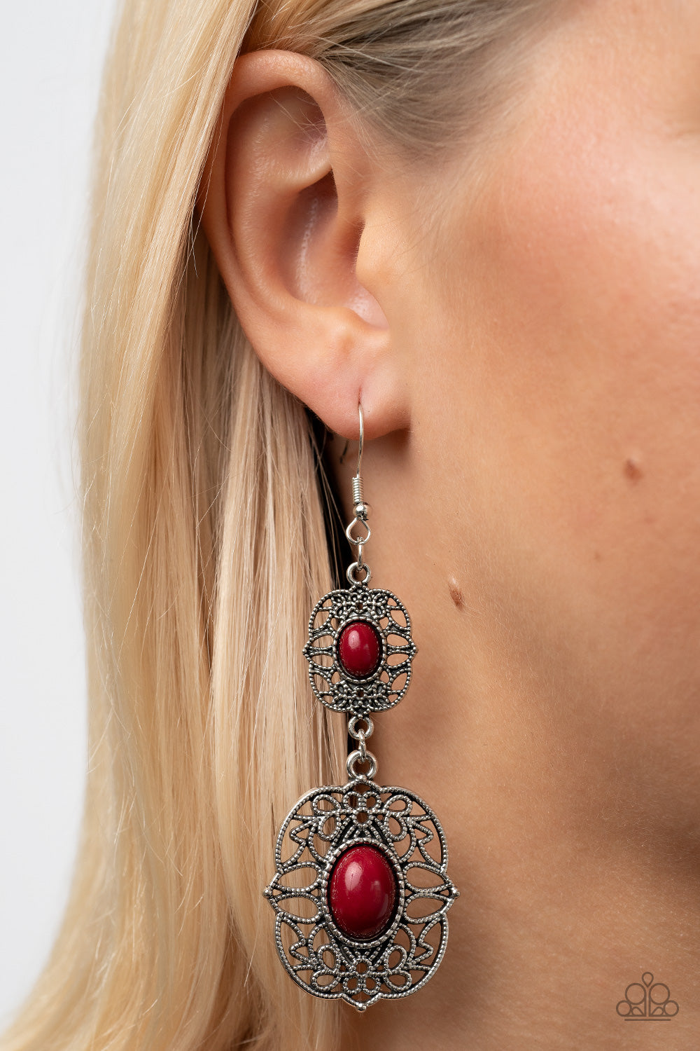 Victorian Villa - Red Paparazzi Earrings