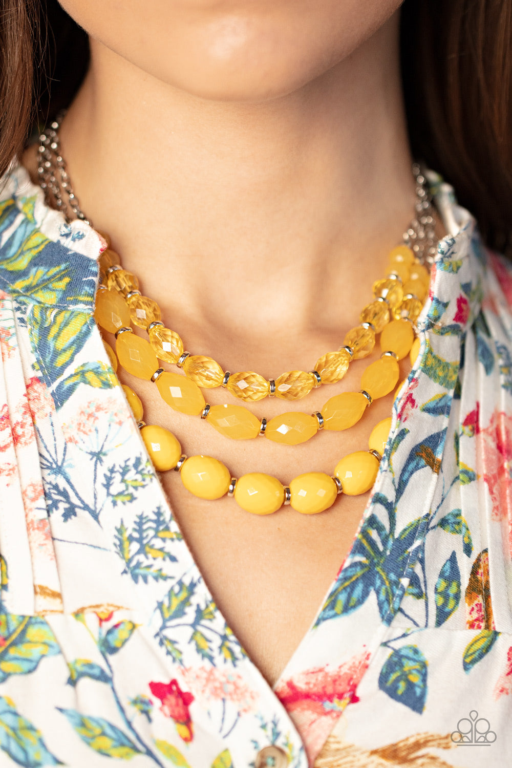 Tropical Hideaway - Yellow Paparazzi Necklace