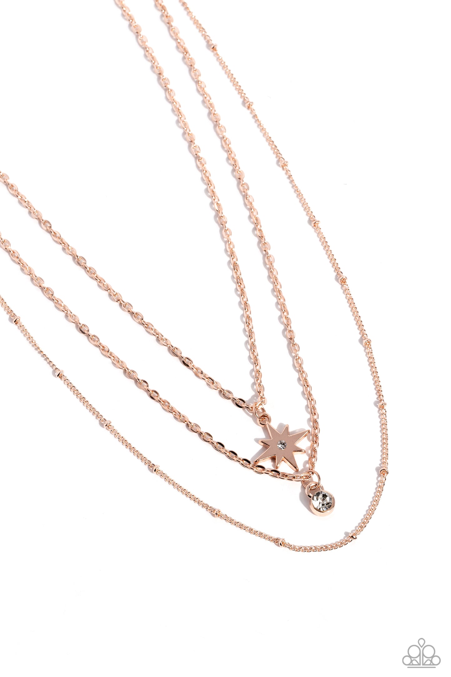 Trendy Twinkle - Rose Gold Necklace