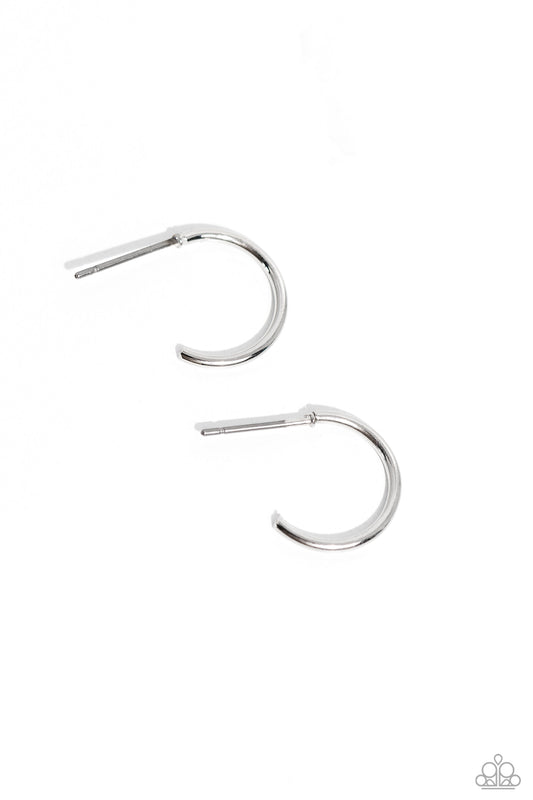 Ultra Upmarket - Silver Dainty Hoop Earrings