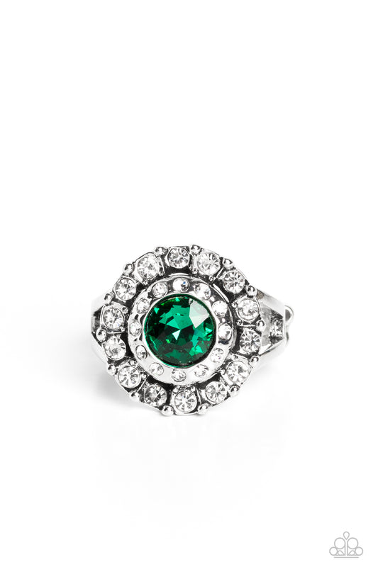 Twinkling Trance - Green Paparazzi Ring