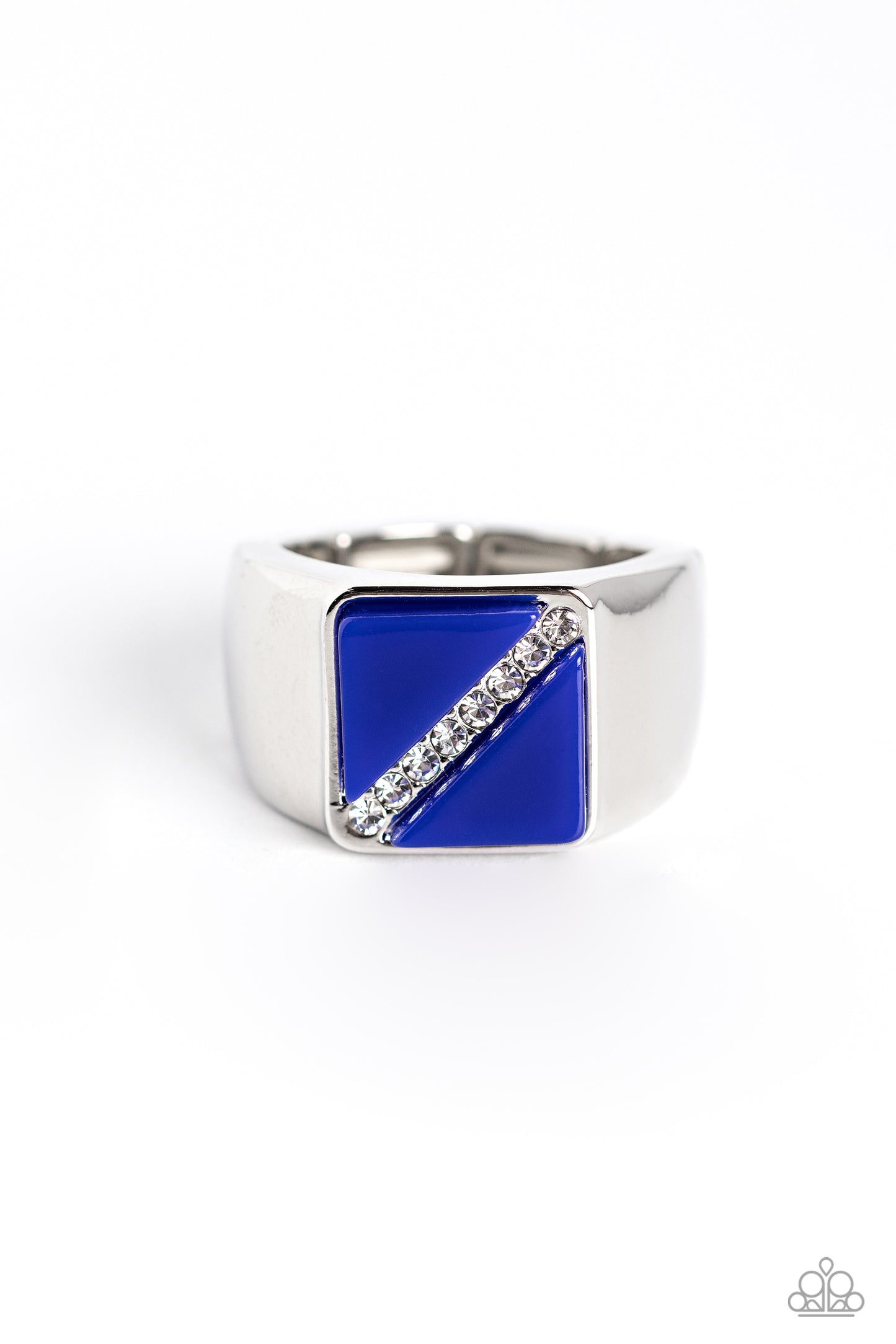 Diagonally Dominant - Blue Paparazzi Ring