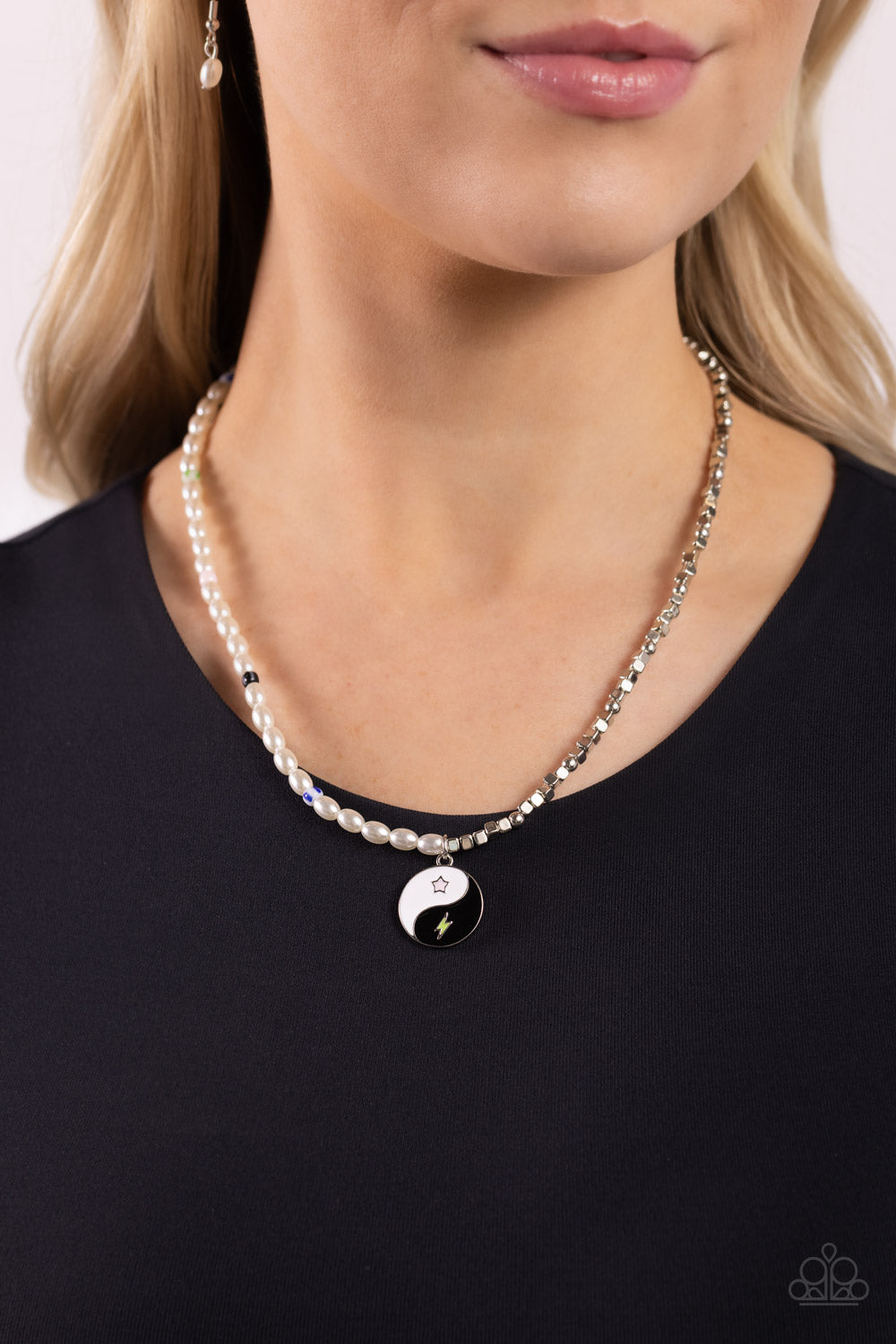 Youthful Yin and Yang - Black Necklace