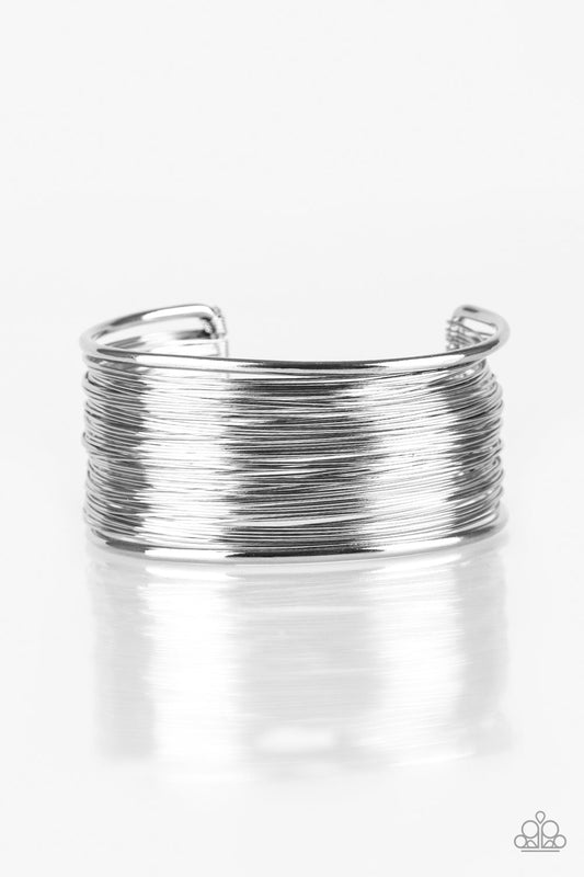 Wire Warrior - Silver Paparazzi Cuff Bracelet