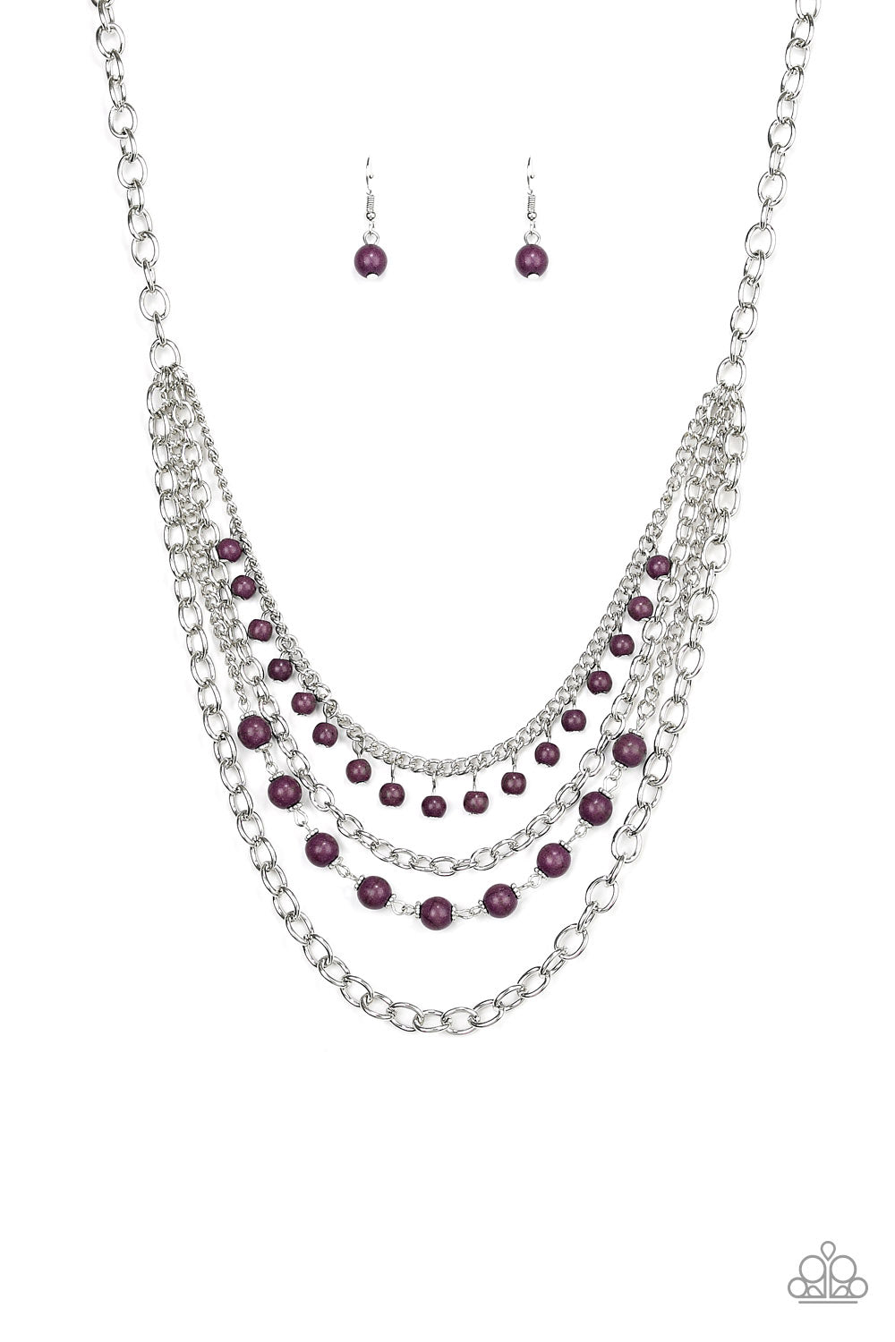 Ground Forces - Purple Paparazzi Necklace