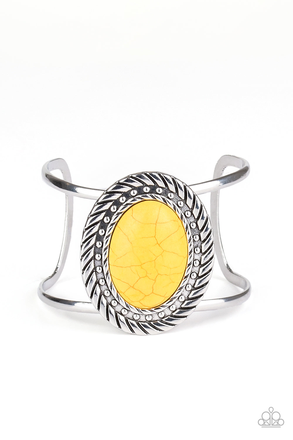 Paparazzi Desert Aura Yellow Cuff Bracelet