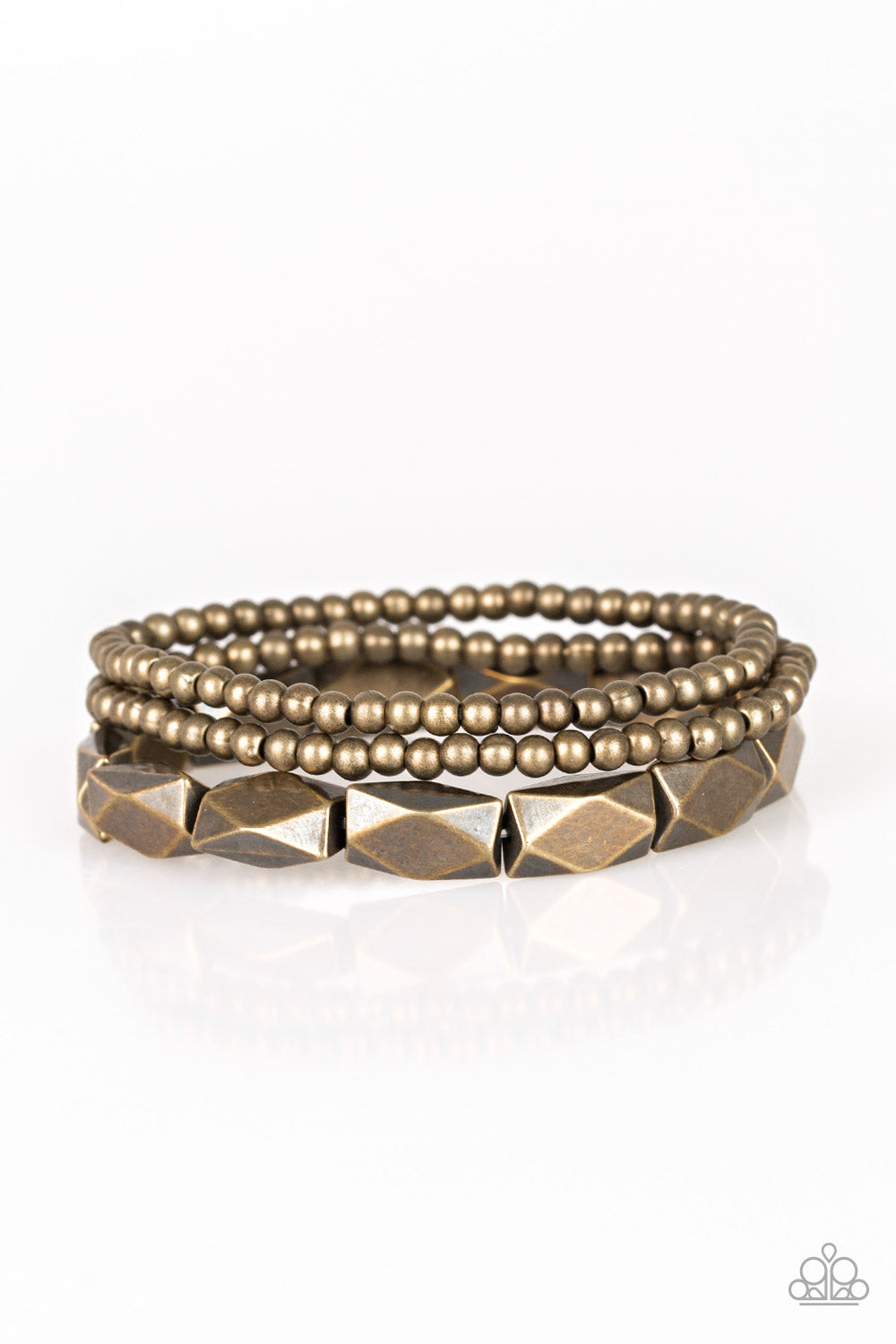 Metal Movement - Brass Stacked Stretch Paparazzi Bracelet