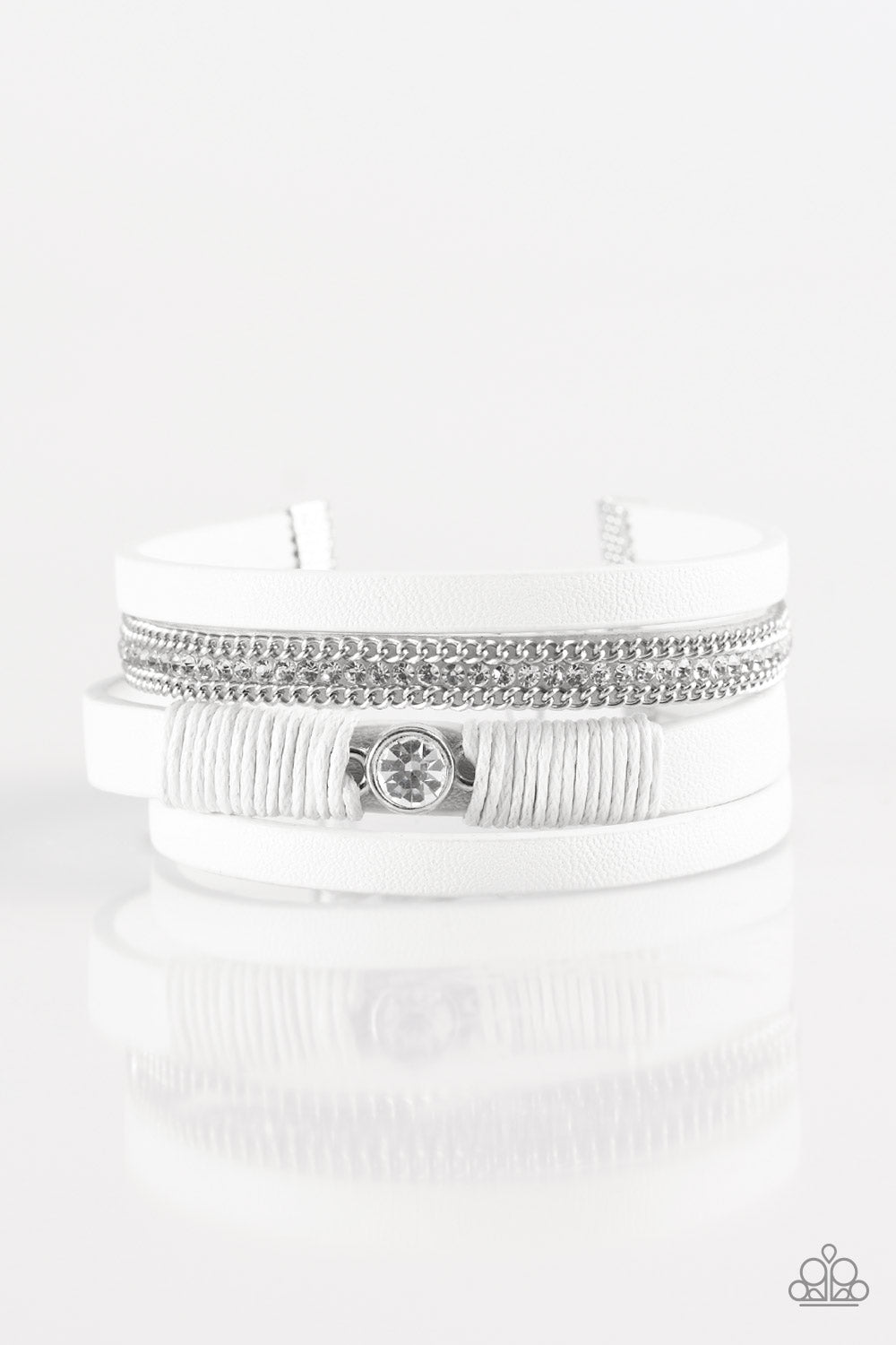 Catwalk Craze – White Paparazzi Bracelet