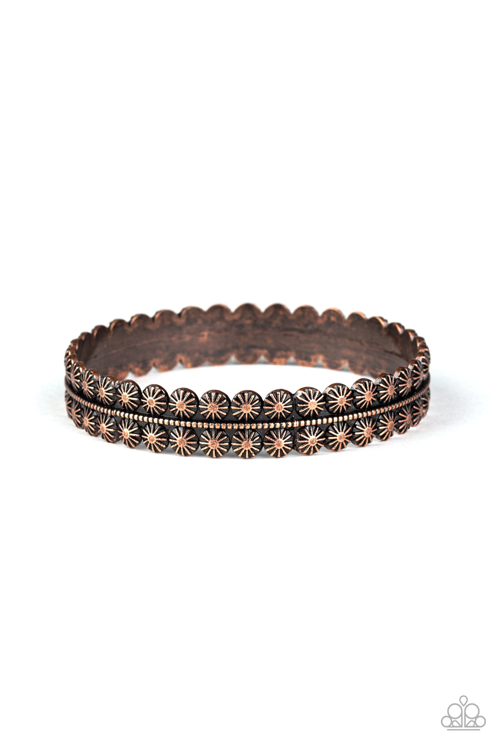 Rustic Relic - Studded Copper Paparazzi Bracelet