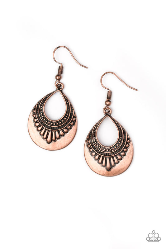 Totally Terrestrial Copper Paparazzi Earrings