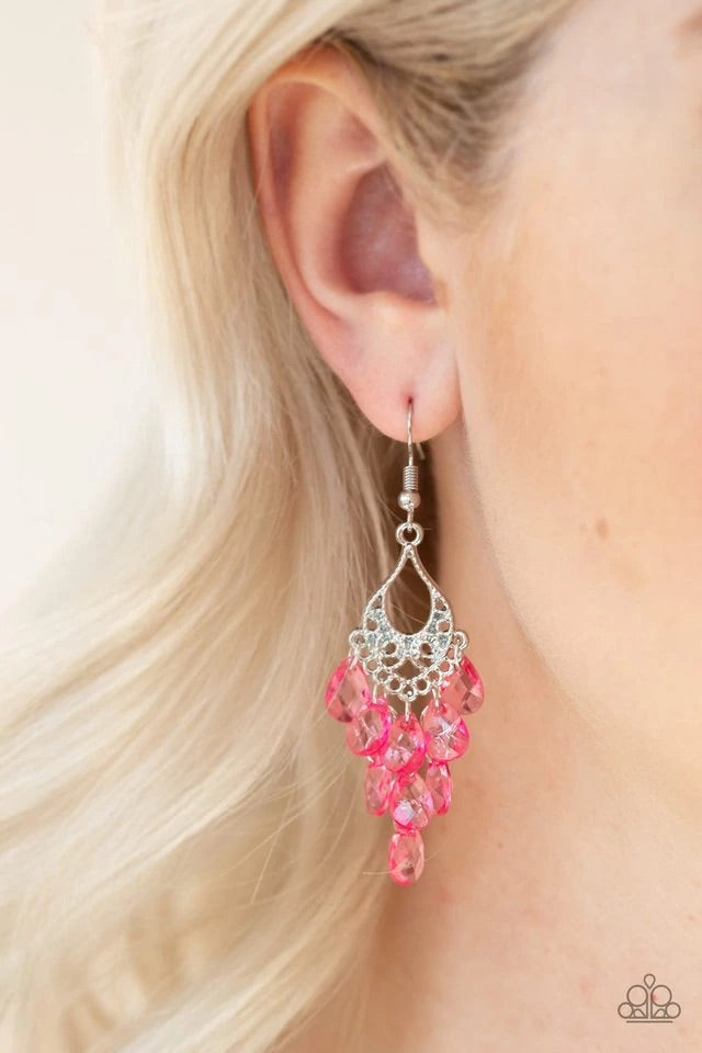 What Happens in Maui Pink Paparazzi Earrings