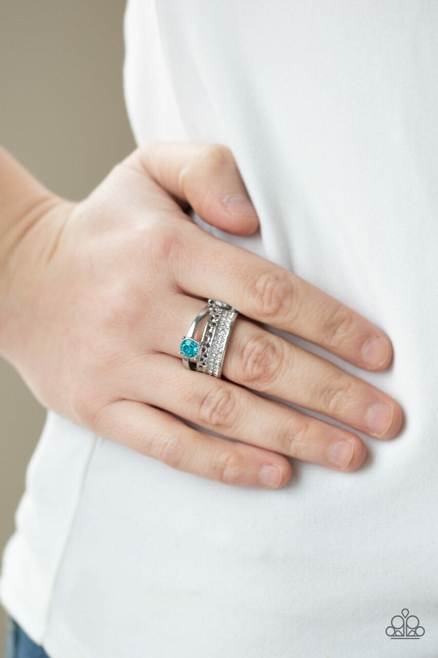 The Overachiever Blue Paparazzi Ring