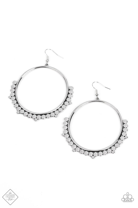 Ultra Untamable - Silver Paparazzi Fashion Fix Earrings