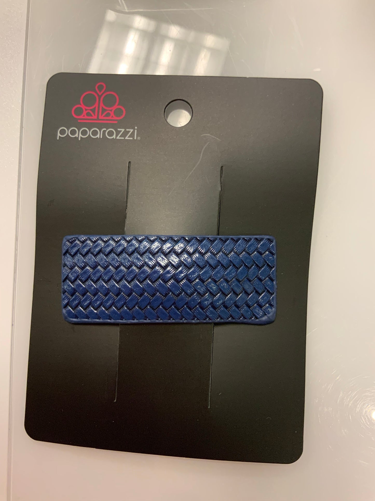 Blue Paparazzi Leather Hair Clip