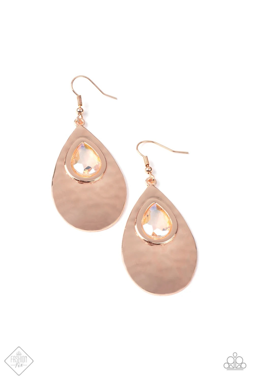 Tranquil Trove Rose Gold Paparazzi Exclusive Fashion Fix Earrings