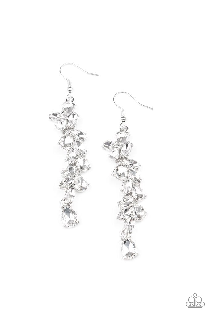 Unlimited Luster White Paparazzi Earrings