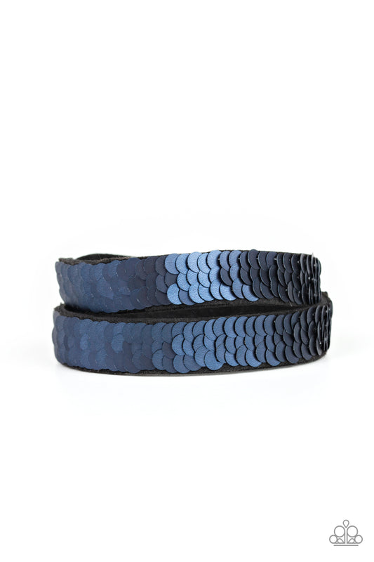 Under The Sequins Blue Paparazzi Urban Bracelet